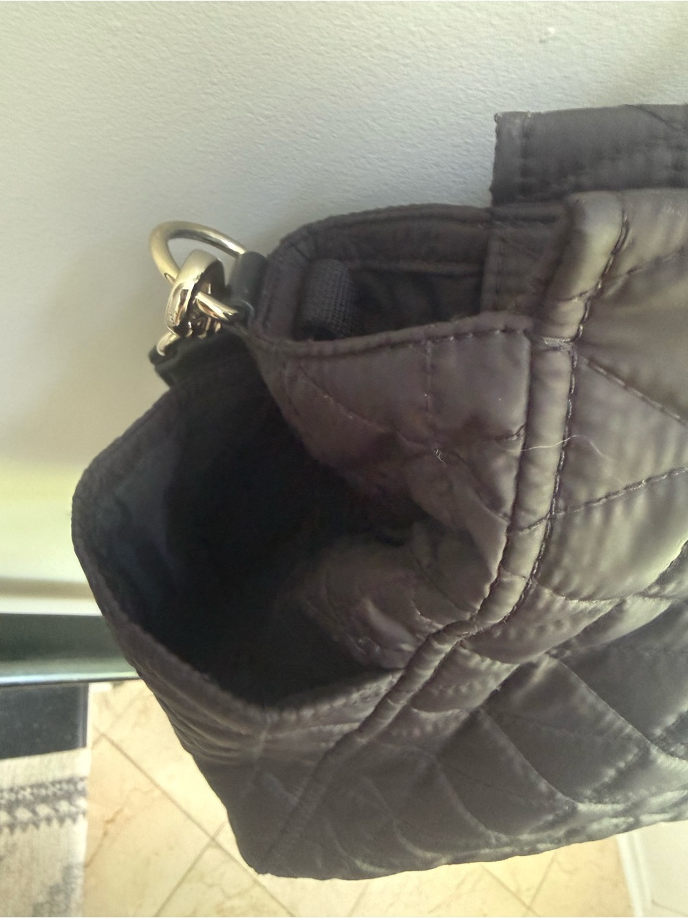 kate spade Black Quilted Diaper Tote Bag with changing pad - Picture 12 of 12